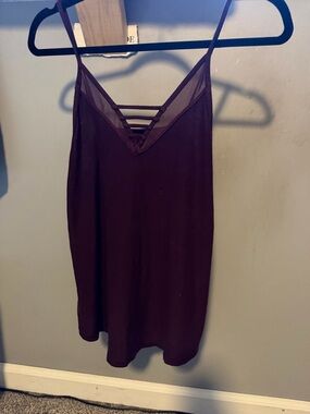 American Eagle Outfitters Maroon Strappy V-Neck Tank Top